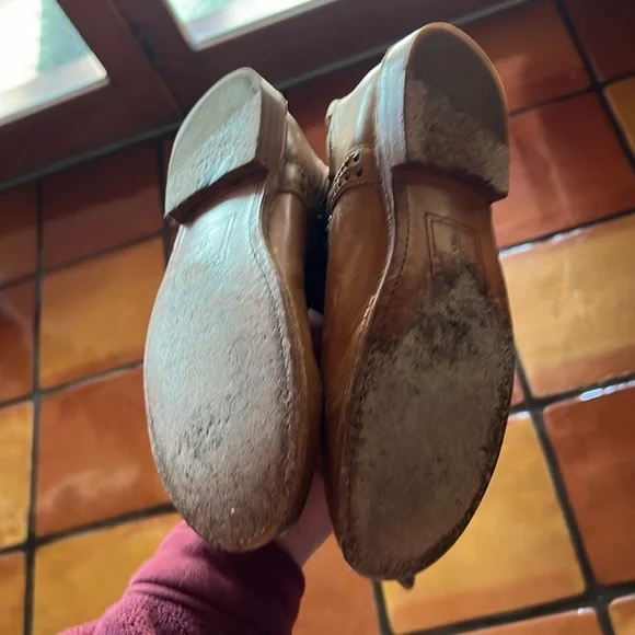 Frye Paige leather woven boots camel - Picture 6 of 8